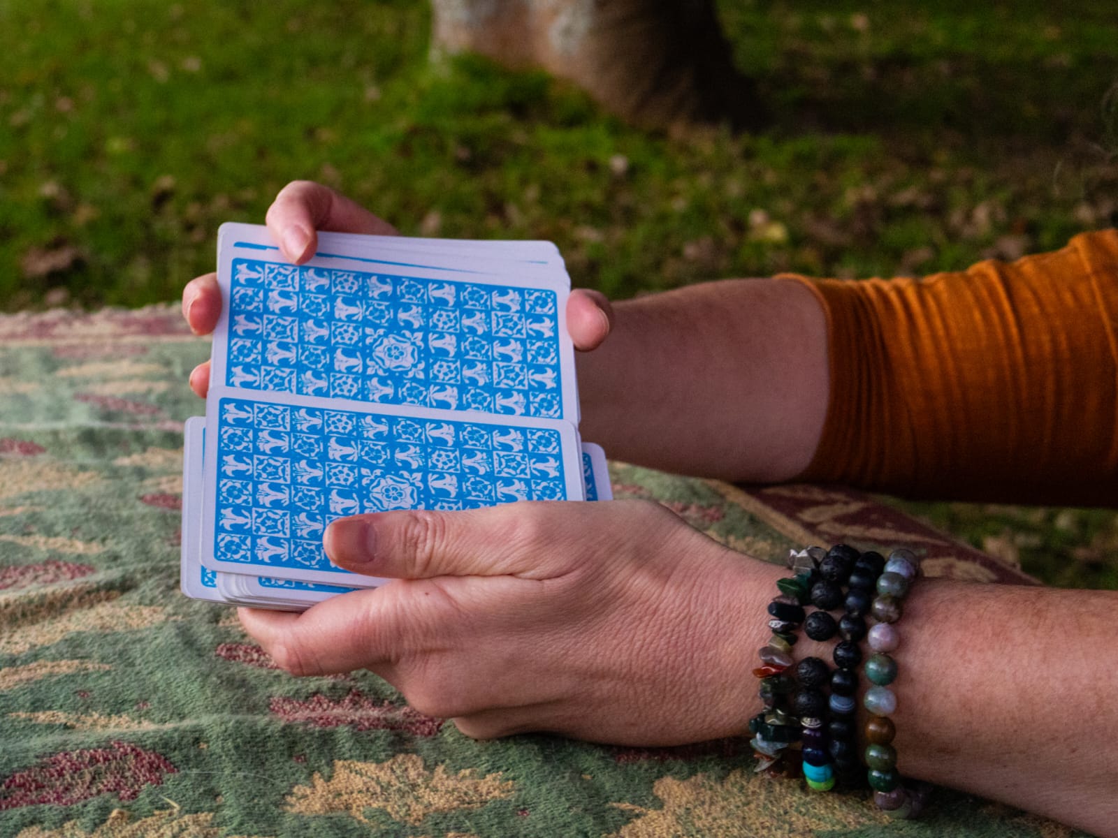 Tarot cards prepared for Tarot on Tuesdays